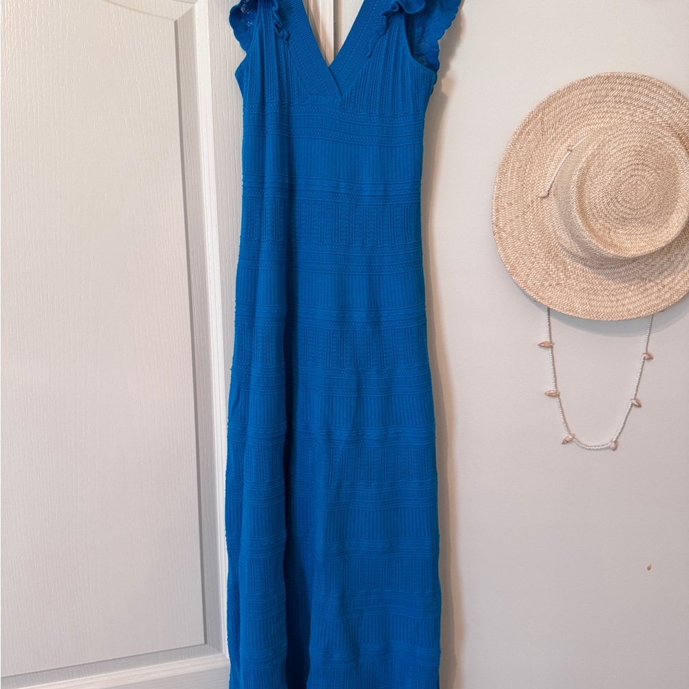 Sezane Aphrodite Dress Bleu Caraïbes - Size M - Picture 2 of 7